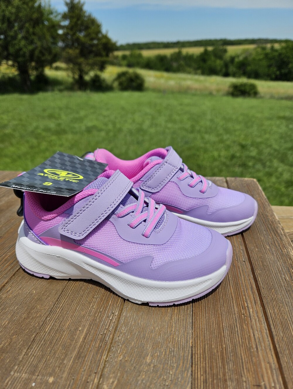 Athletic Works Lilac and Pink Kids Sneakers with Velcro